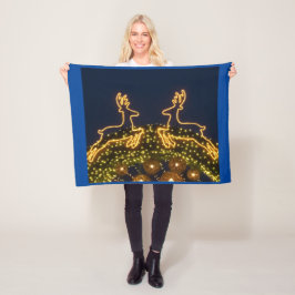 クリスマスのトナカイ フリースブランケット