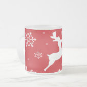 クリスマスのトナカイ フロストグラスマグカップ (正面左)