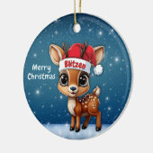 クリスマスのトナカイ ブリッツェンのかわいい動物キャラクター🦌 🎄 セラミックオーナメント (左)