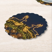 クリスマスのトナカイ ペーパーコースター (アングル)