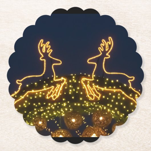 クリスマスのトナカイ ペーパーコースター (正面)