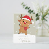 クリスマスのトナカイ ポストカード (スタンド正面)