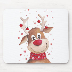 クリスマスのトナカイ マウスパッド