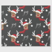 クリスマスのトナカイ ラッピングペーパー (フラット)