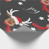 クリスマスのトナカイ ラッピングペーパー (角)