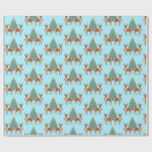 クリスマスのトナカイ ラッピングペーパー (フラット)