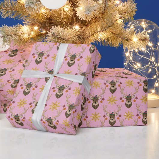 クリスマスのトナカイ ラッピングペーパー (クリスマス)