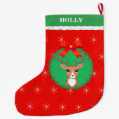 クリスマスのトナカイ ラージクリスマスストッキング (裏面)