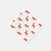 クリスマスのトナカイ。レッドウッドランド動物模様 スタンダードカクテルナプキン (角)