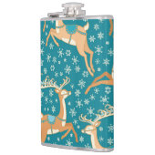 クリスマスのトナカイ:ヴィンテージのシームレスなパターン。 フラスク (左)