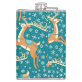 クリスマスのトナカイ:ヴィンテージのシームレスなパターン。 フラスク (裏面)