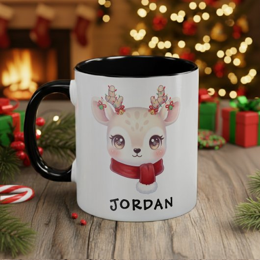 クリスマスのトナカイ 可愛い ホリデー マグカップ