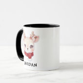 クリスマスのトナカイ 可愛い ホリデー マグカップ (正面左)
