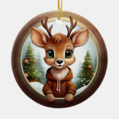 クリスマスのトナカイ 木製フレーム オーナメント 🎄🦌 (正面)