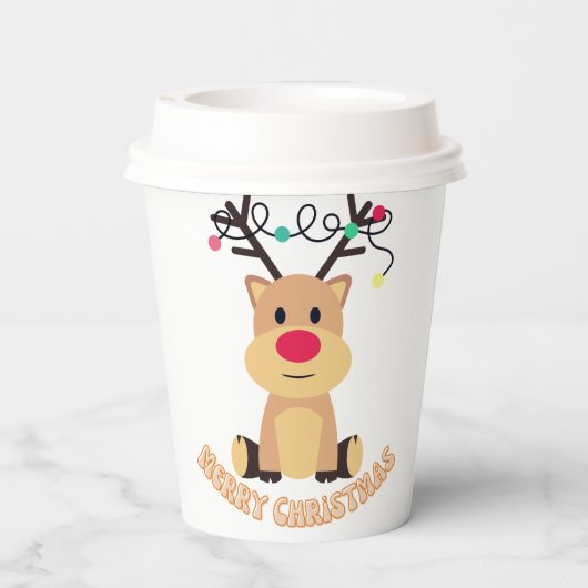 クリスマスのトナカイ 紙コップ (裏面)