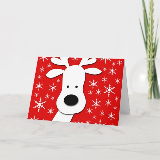 クリスマスのトナカイ – 赤 シーズンカード (正面)