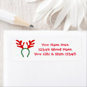 クリスマスのトナカイ〔雄ジカの〕枝角差出人住所ラベル ラベル (インサイチュ)