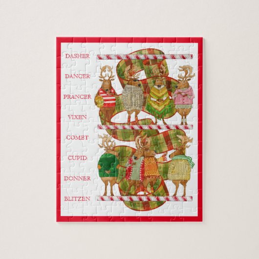 クリスマスのトナカイ 8x10 パズル (縦)
