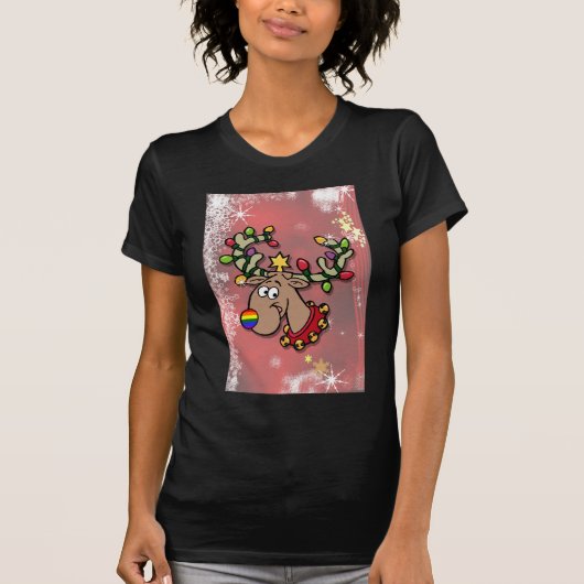 クリスマスのトナカイ Tシャツ (正面)