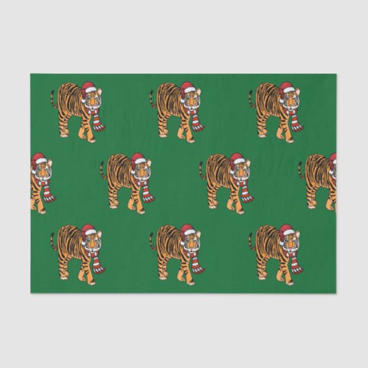クリスマスのトラのティッシュペーパー 薄葉紙 (正面)