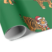 クリスマスのトラの包装紙 ラッピングペーパー (ロールコーナー)