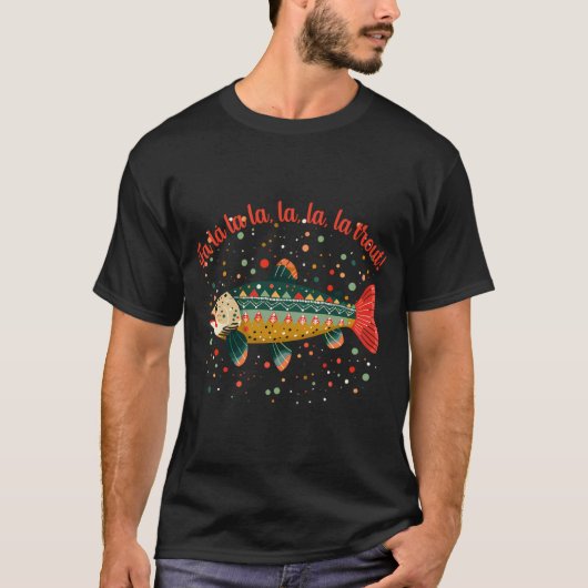クリスマスのトラウト Tシャツ (正面)