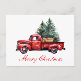 クリスマスのトラックと木2 シーズンポストカード