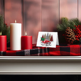 クリスマスのトラックと木 シーズンカード