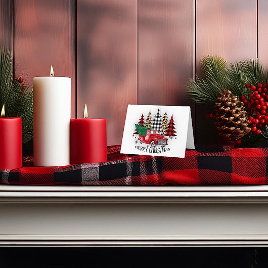 クリスマスのトラックと木 シーズンカード