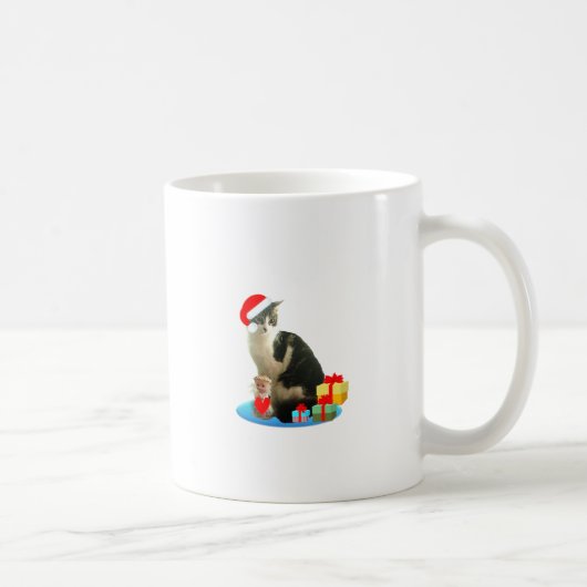 クリスマスのトラ猫と可愛い小さな天使 コーヒーマグカップ (右)