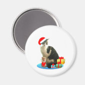 クリスマスのトラ猫と可愛い小さな天使 マグネット (正面/裏面)