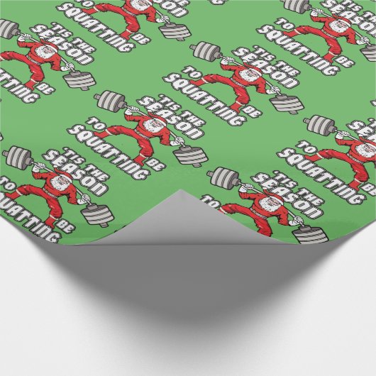 クリスマスのトレーニングのユーモア-サンタクロースの隠れ家 ラッピングペーパー (角)