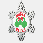 クリスマスのトレーニングの刺激のジングル"やかん鐘" スノーフレークピューターオーナメント (右)