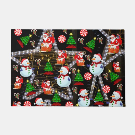 クリスマスのドアマット、雪だるま ドアマット (正面)