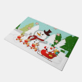 クリスマスのドアマット、雪だるま ドアマット (アングル)
