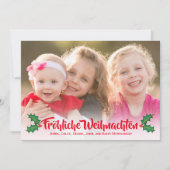 クリスマスのドイツ人のFröhliche Weihnachtenの写真カード シーズンカード (正面)