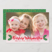 クリスマスのドイツ人のFröhliche Weihnachtenの写真カード シーズンカード (正面/裏面)