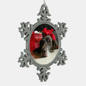 クリスマスのドイツshorthairedポインター スノーフレークピューターオーナメント (左)