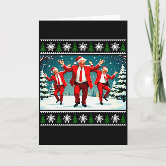 クリスマスのドナルド・トランプ大統領2024ダンス面白 カード (正面)