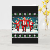 クリスマスのドナルド・トランプ大統領2024ダンス面白 カード (黄色い花)