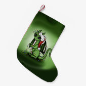 クリスマスのドラゴンの強打 スモールクリスマスストッキング (正面 (吊り時))