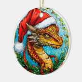クリスマスのドラゴン セラミックオーナメント (左)