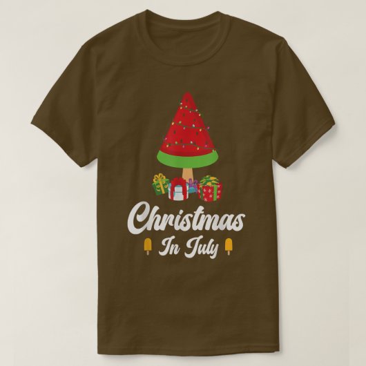 クリスマスのドレス7月スイカの木の願い Tシャツ (デザイン正面)