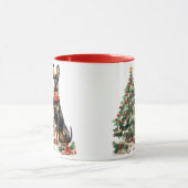 クリスマスのドーベルマンドッグ マグカップ (中央)