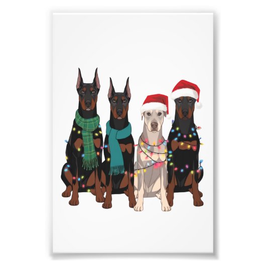 クリスマスのドーベルマン好きな犬のママの休日 フォトプリント            (正面)