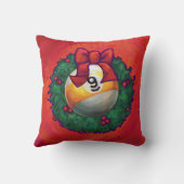 クリスマスのナインボールリースオンレッド クッション (裏面)