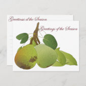 クリスマスのナシの郵便はがき シーズンポストカード (正面/裏面)