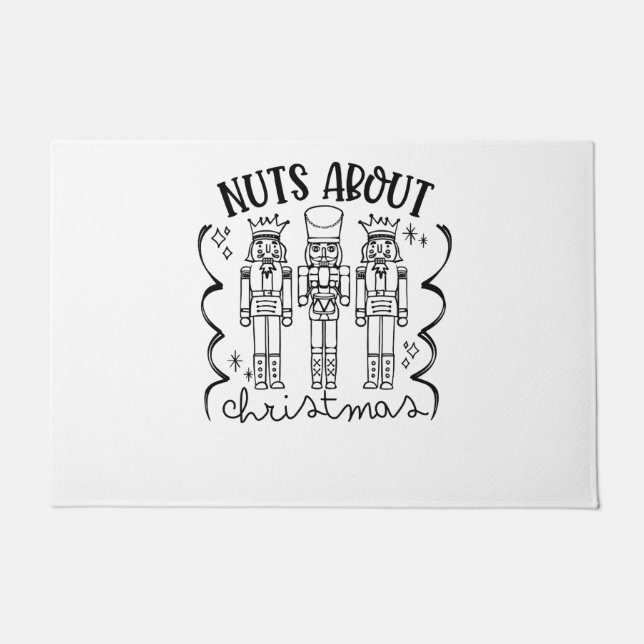 クリスマスのナッツおもしろいクラッカーについて ドアマット (正面)