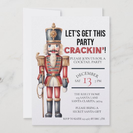 クリスマスのナツクラッカーこのパーティークラキンを手に入れよう シーズンカード (正面)