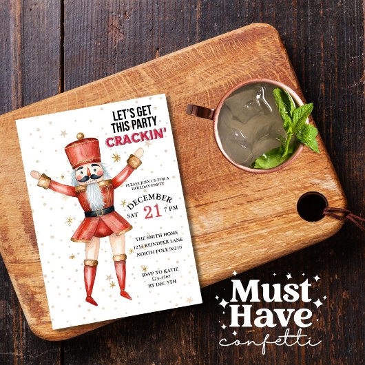クリスマスのナツクラッカーこのパーティークラキンを手に入れよう 招待状